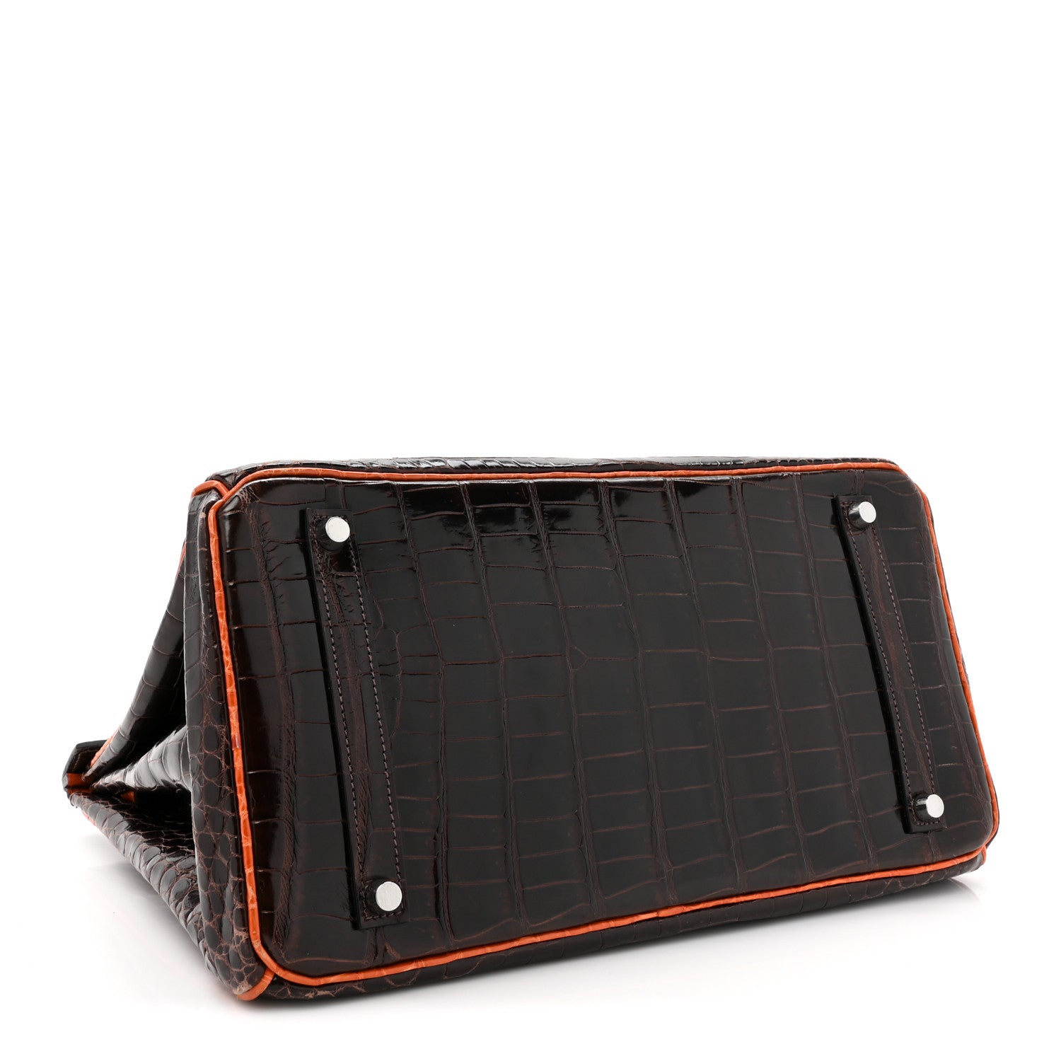 Hermes Shiny Porosus Crocodile Birkin 35 Havane Orange 4 of 23