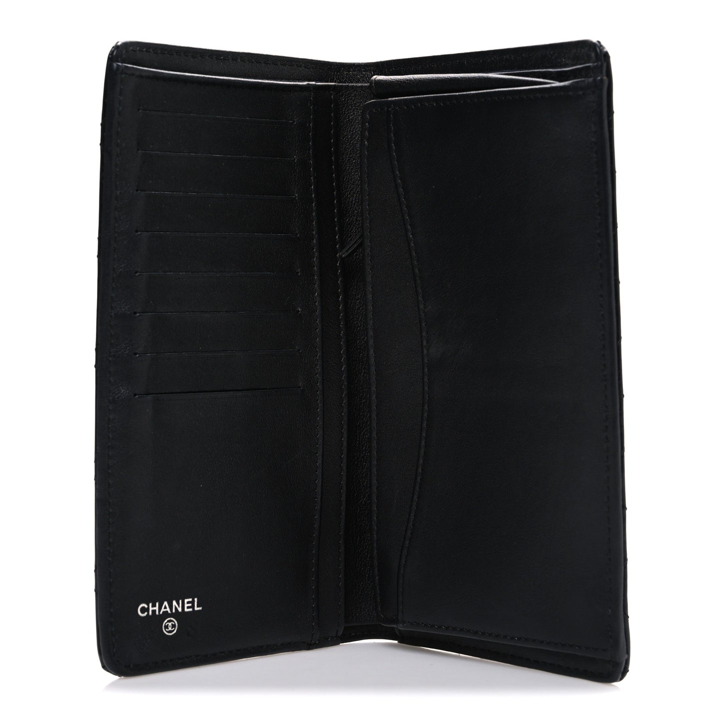 Patent Calfskin Quilted Yen Wallet So Black