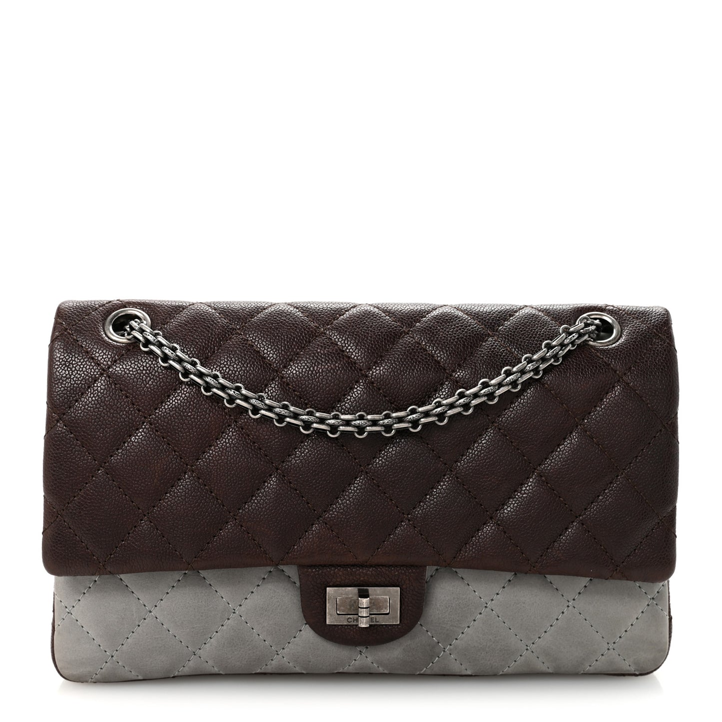 Caviar Iridescent Calfskin Quilted 2.55 Reissue 226 Flap Brown Grey