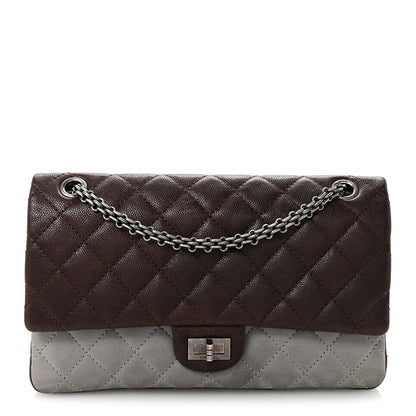 Chanel Caviar Iridescent Calfskin Quilted 2.55 Reissue 226 Flap Brown Grey 1 of 11