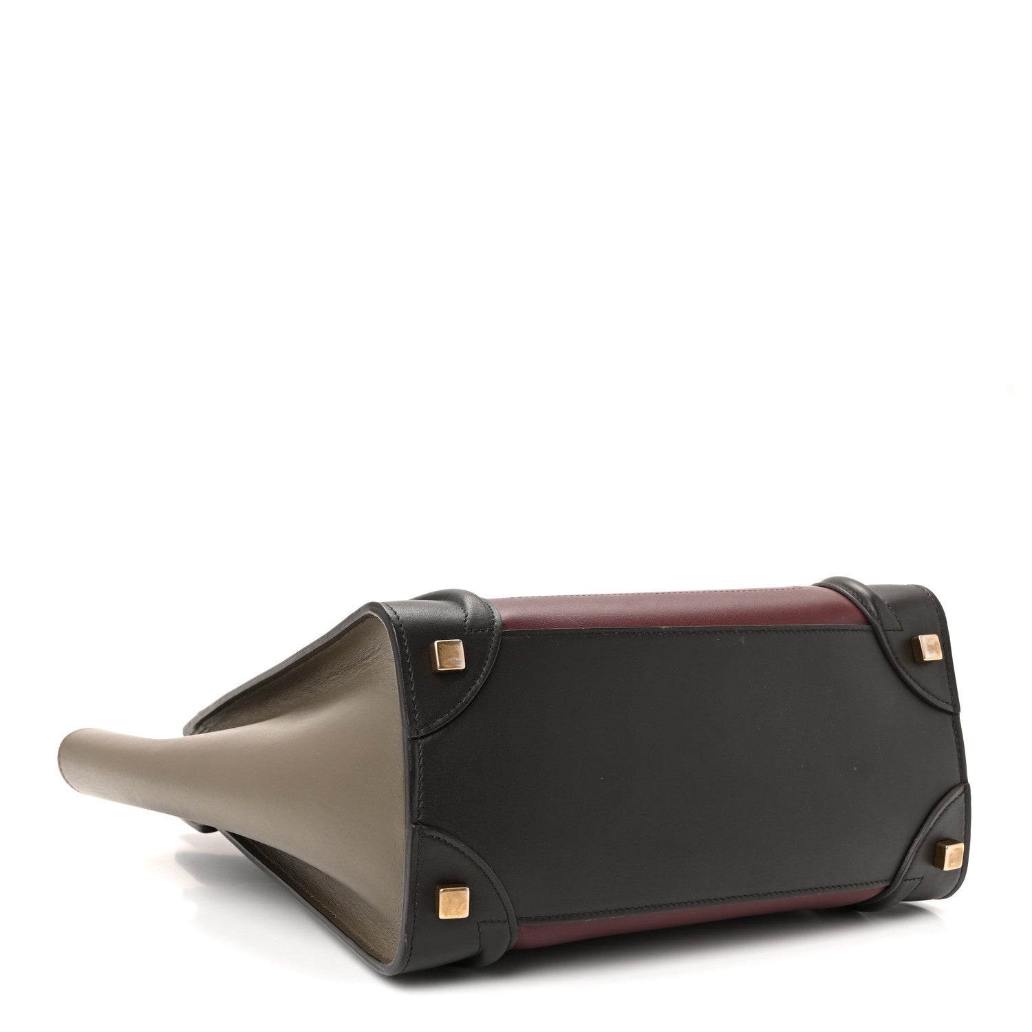 Celine Smooth Calfskin Nubuck Micro Tri-Color Luggage Burgundy 4 of 9