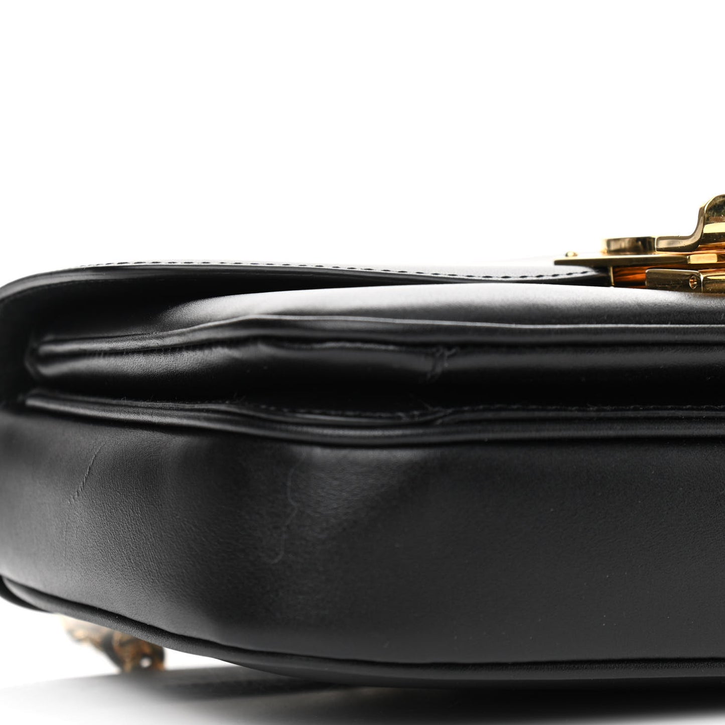 Shiny Calfskin Small C Bag Black
