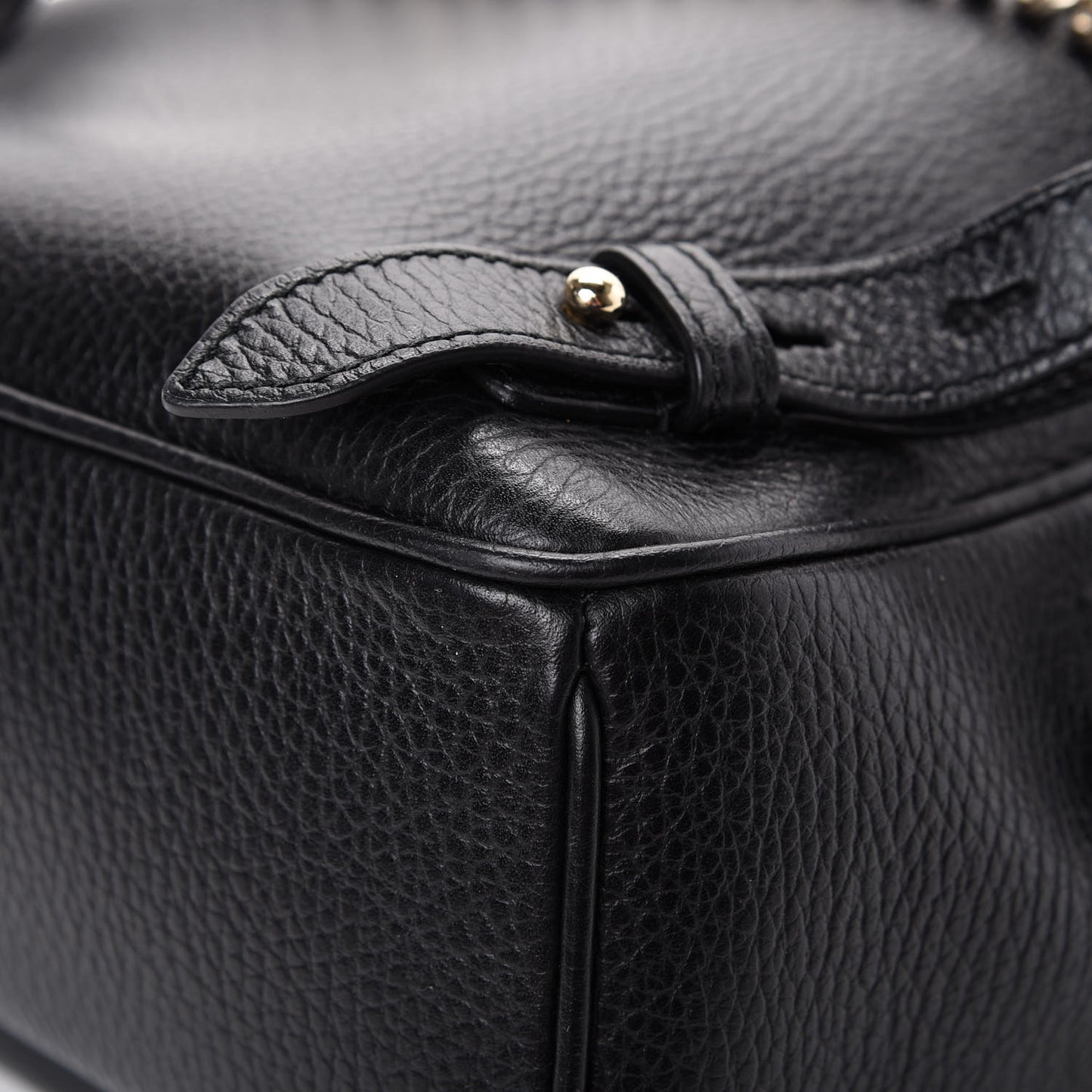 Pebbled Calfskin Soho Chain Backpack Black