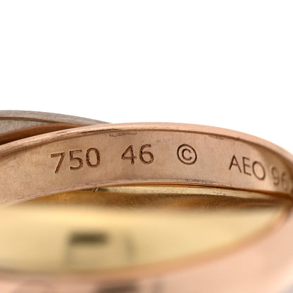 Cartier 18K Pink Yellow White Gold Small Trinity Ring 46 3.75 4 of 4