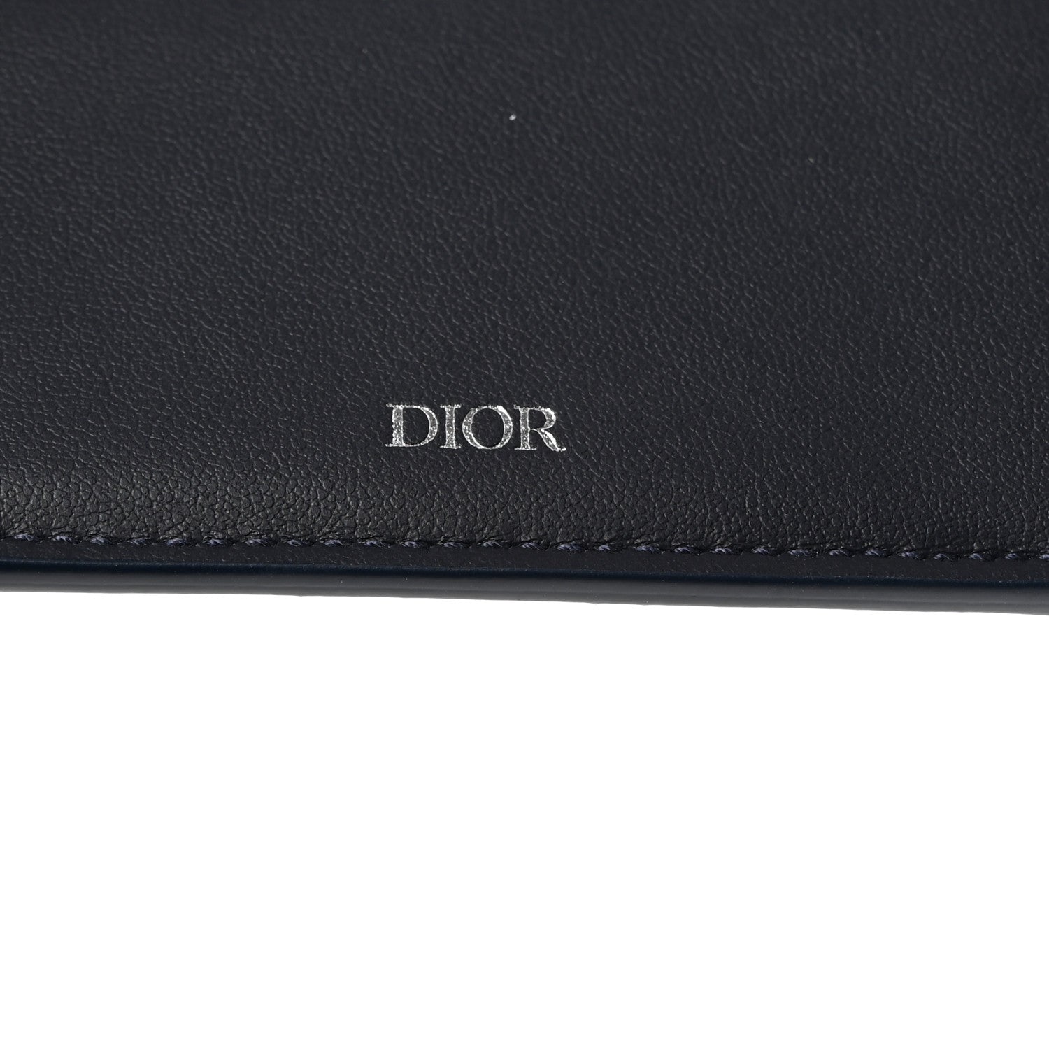Christian Dior Coated Canvas Calfskin CD Diamond Bifold Wallet Navy 7 of 9