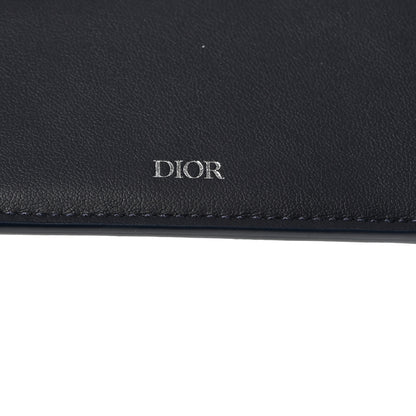 Christian Dior Coated Canvas Calfskin CD Diamond Bifold Wallet Navy 7 of 9