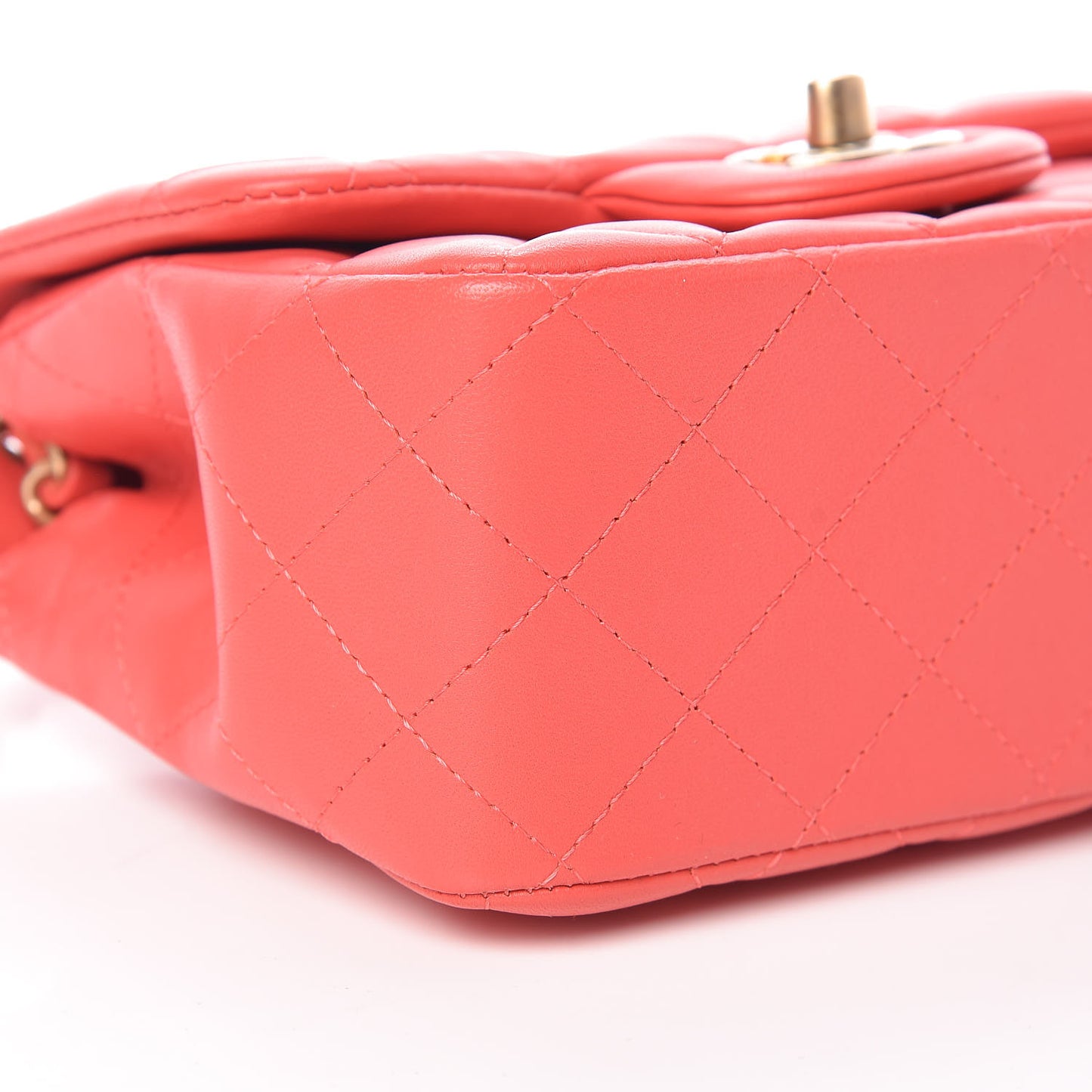 Lambskin Quilted Mini Square Flap Red