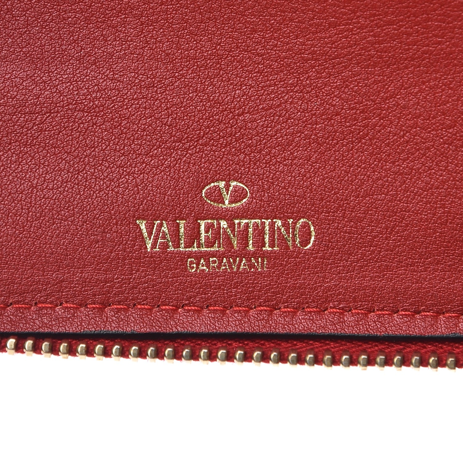 Valentino Garavani Calfskin Medium Rockstud Organizer Zip Around Wallet Rosso Valentino 6 of 10