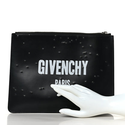 Givenchy Calfskin Logo Zip Pouch Black 2 of 6