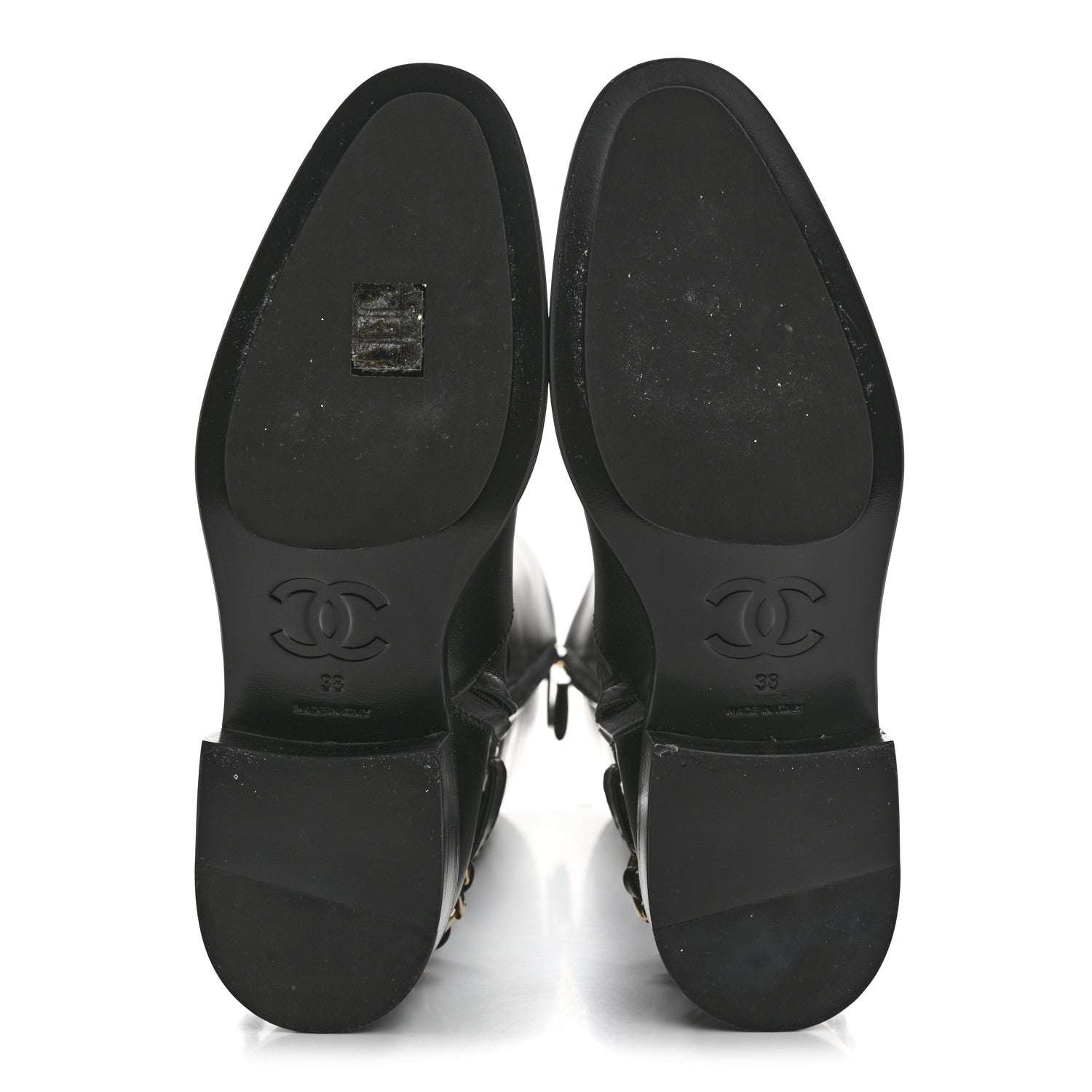 Chanel Calfskin Chain High Boots 38 Black 5 of 9