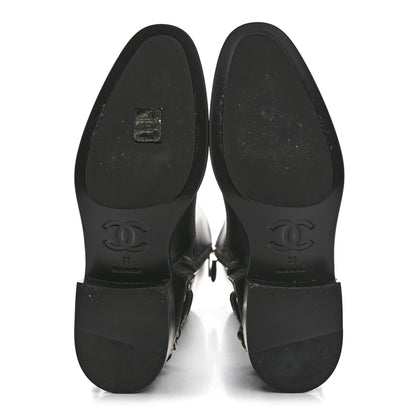 Chanel Calfskin Chain High Boots 38 Black 5 of 9