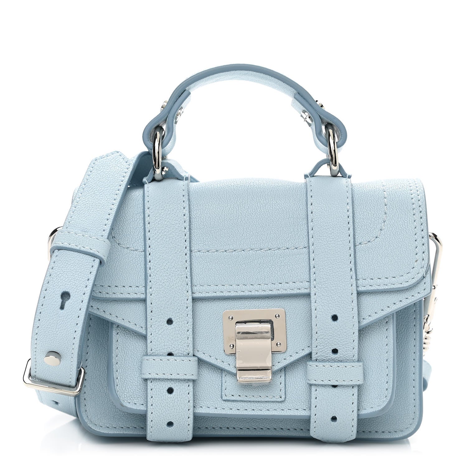 Proenza Schouler Lambskin Micro PS1 Satchel Baby Blue 1 of 10