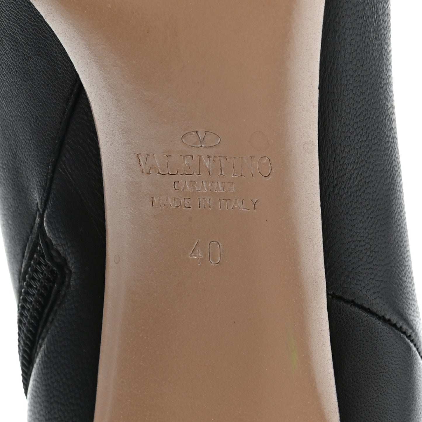 Calfskin Bow Back Ankle Boots 40 Black