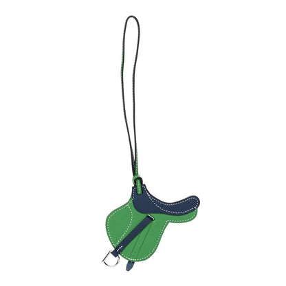 Hermes Swift Paddock Selle Horse Saddle Bag Charm Vert Vertigo Bleu Navy 1 of 4