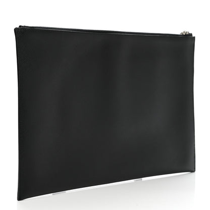 Prada Saffiano Voyage Flat Pouch Black 3 of 8