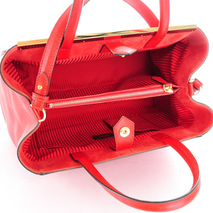Fendi Vitello Elite Flamingo Regular 2Jours Tote Rosso Fiamma 5 of 7