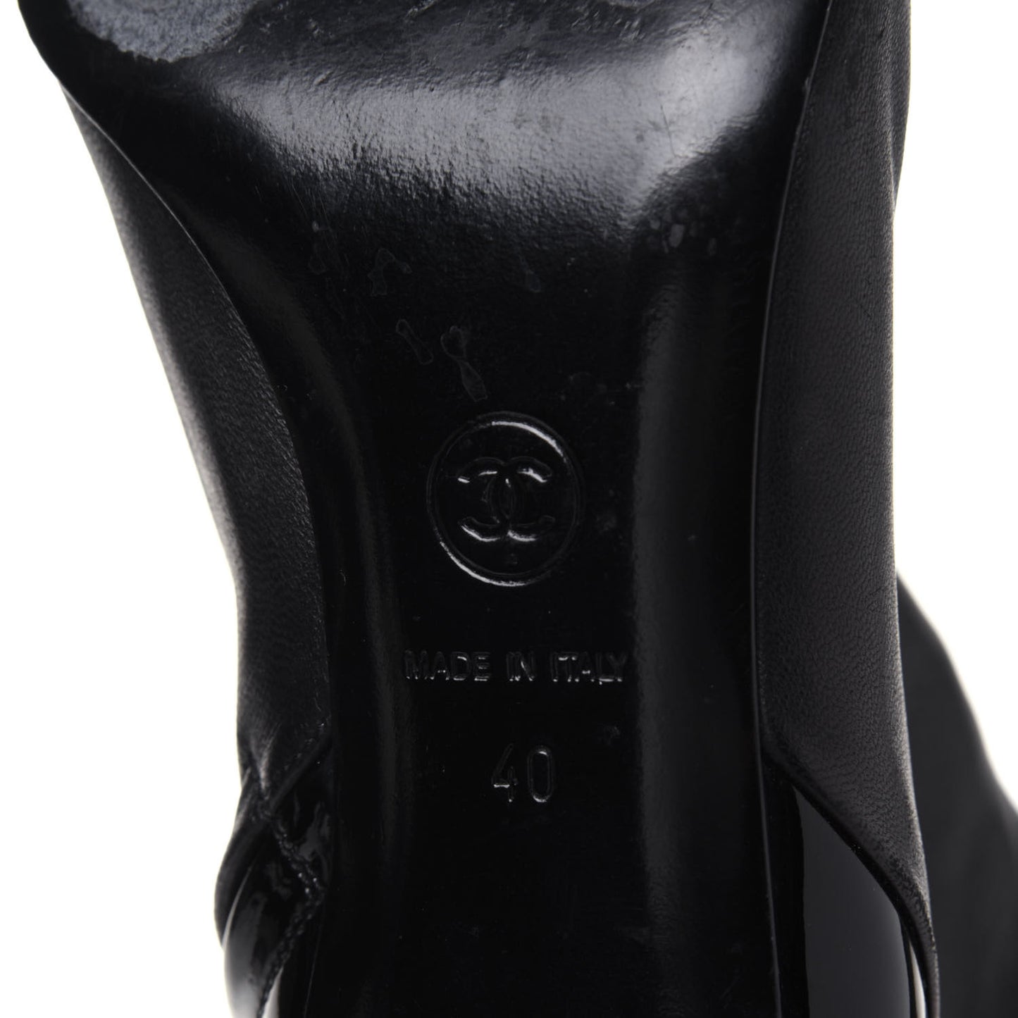 Lambskin Patent Cap Toe Short Ankle Boots 40 Black