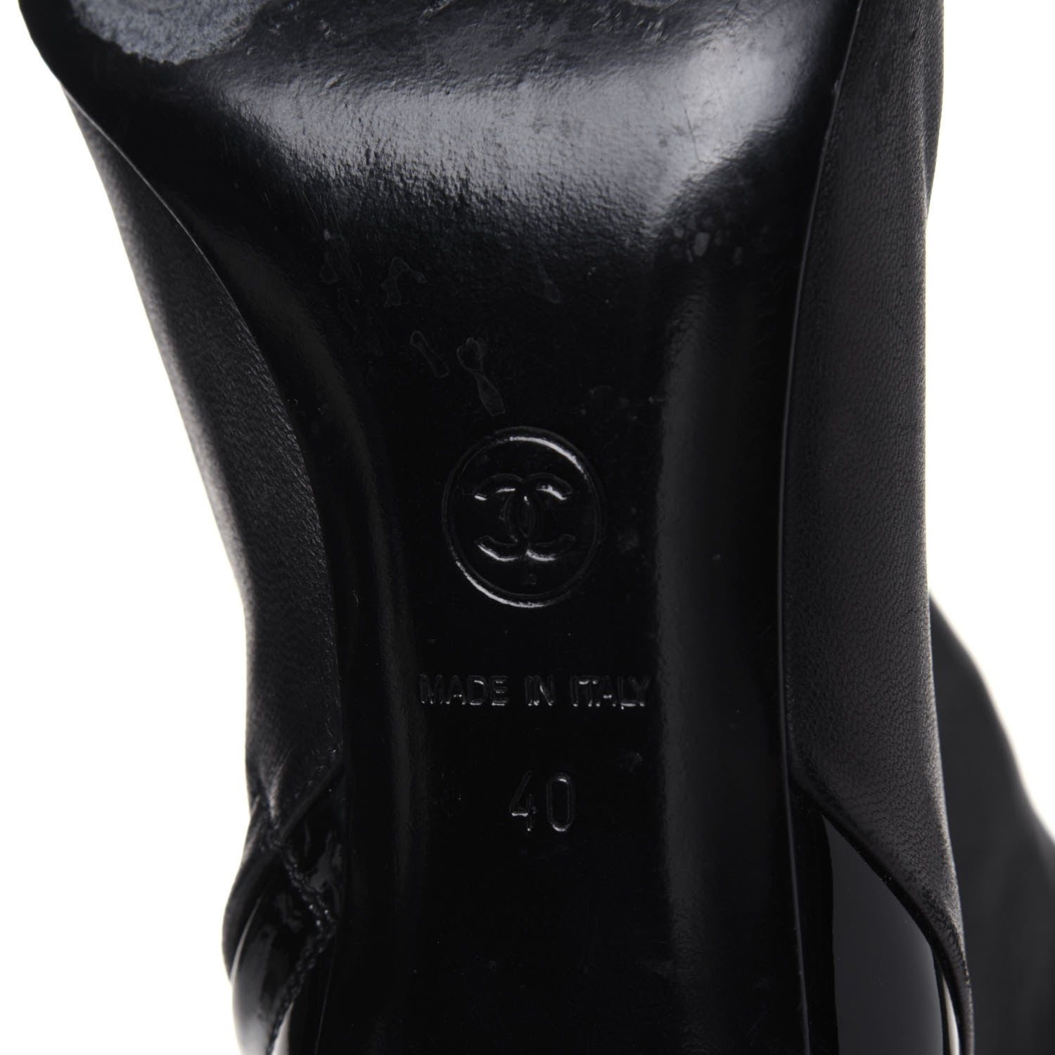 Chanel Lambskin Patent Cap Toe Short Ankle Boots 40 Black 6 of 10