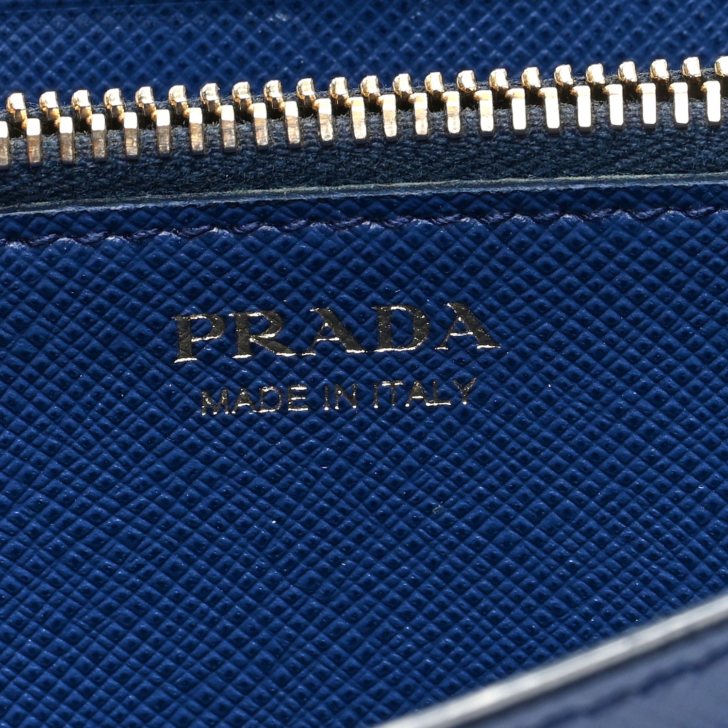 Prada Saffiano Monochrome Continental Wallet Blue 7 of 7