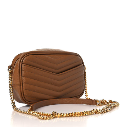Saint Laurent Grain De Poudre Matelasse Monogram Mini Lou Camera Bag Dark Natural 3 of 10