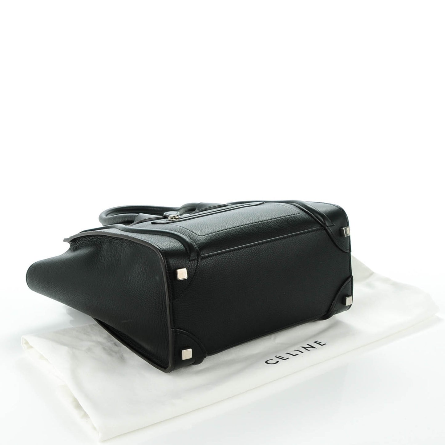 Drummed Calfskin Micro Luggage Black