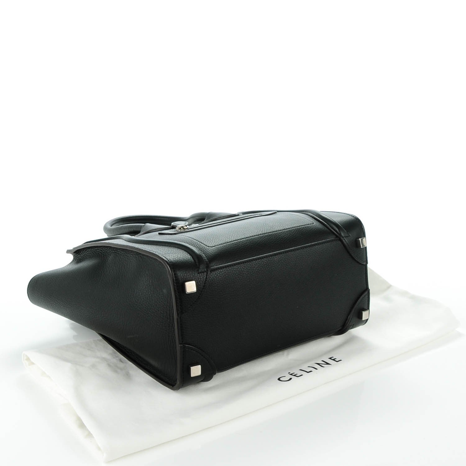 Celine Drummed Calfskin Micro Luggage Black 4 of 8