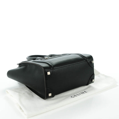 Celine Drummed Calfskin Micro Luggage Black 4 of 8