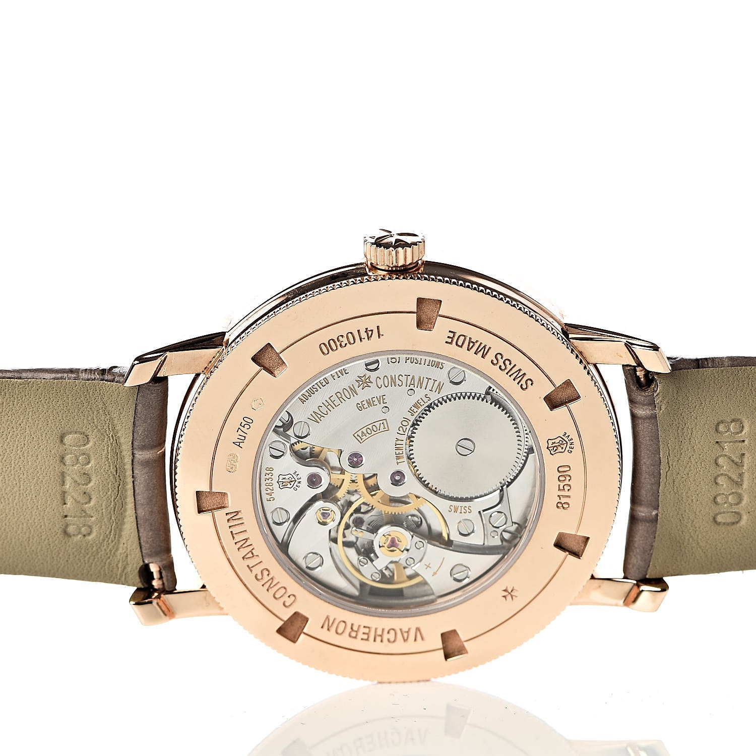 Vacheron Constantin 18K Pink Gold Alligator Diamond Bezel 33mm Patrimony Traditionnelle Manual Winding Watch 81590 5 of 10