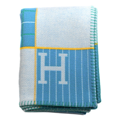 Hermes Wool Cashmere Avalon Passe-Passe Blanket Bleuet 1 of 3