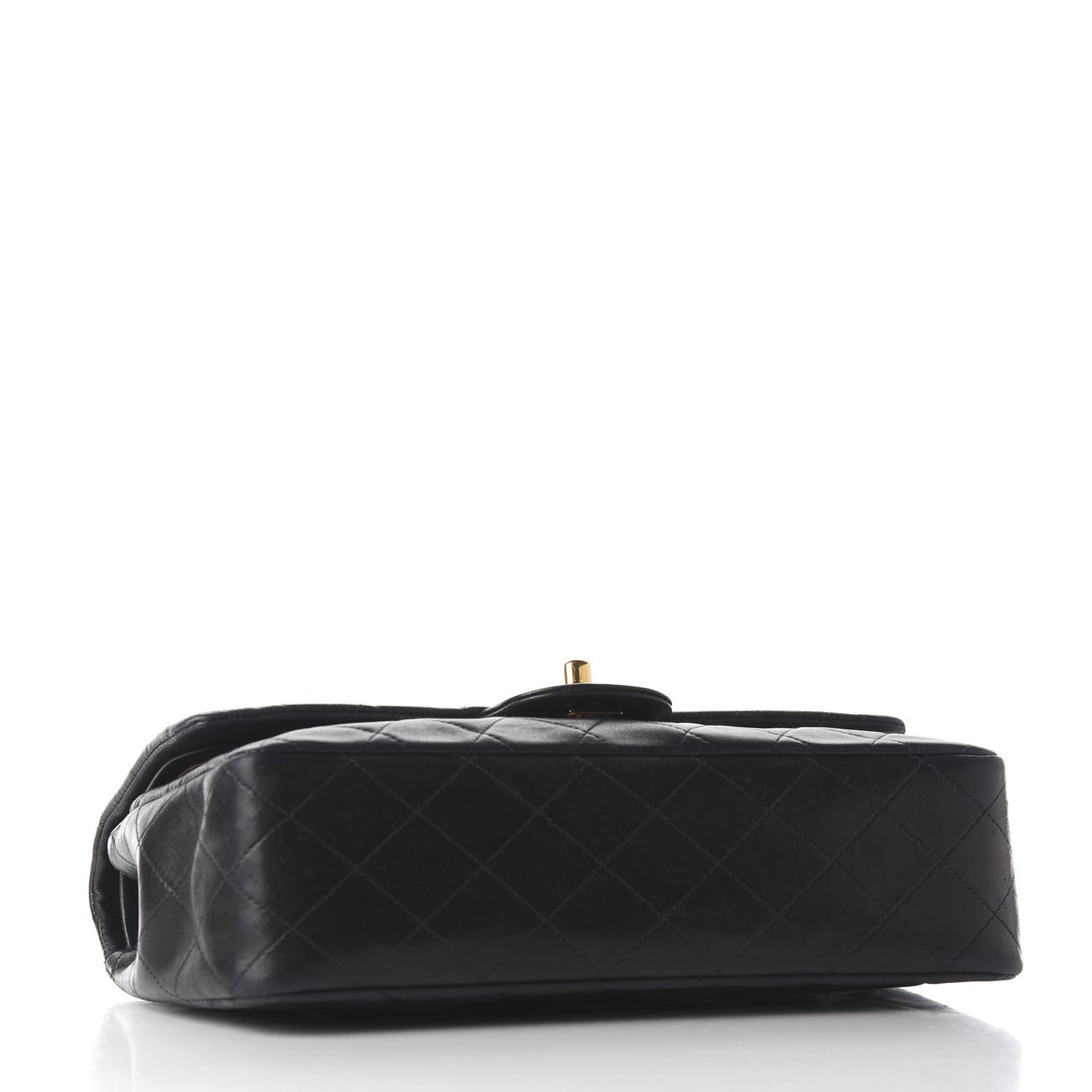 Lambskin Quilted Medium Double Flap Black