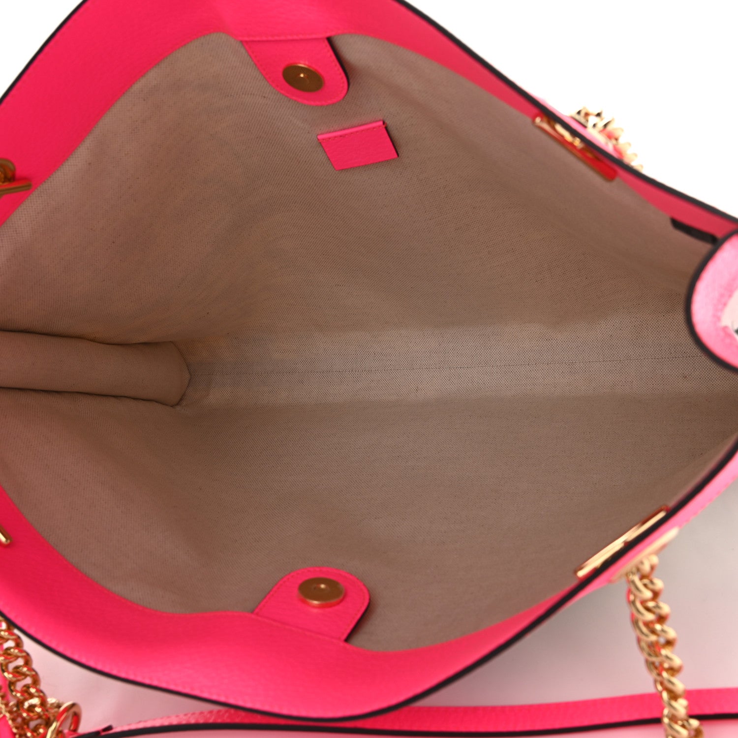 Gucci Canvas Flora Large Rajah Chain Tote White Multicolor Fuxia Fluo 6 of 11