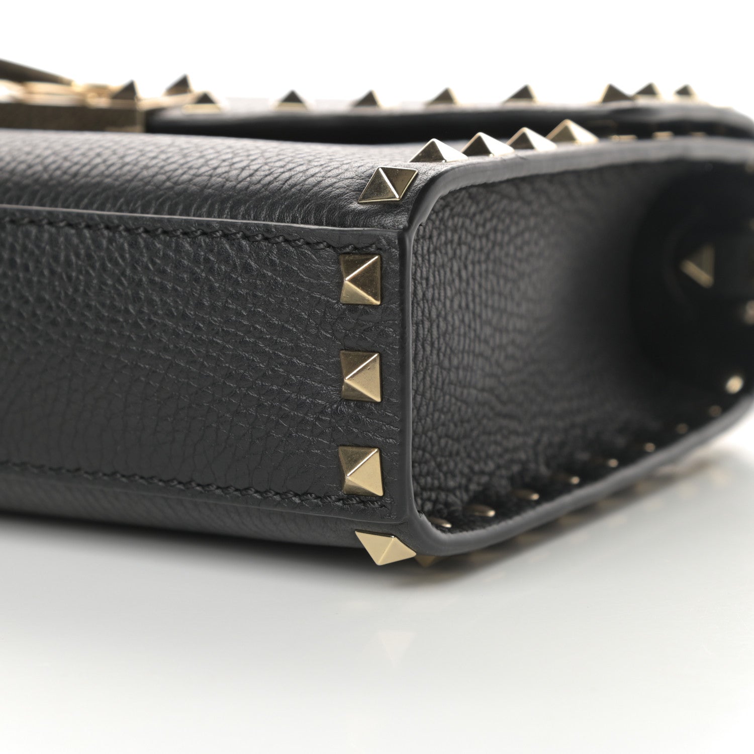 Valentino Garavani Pebbled Calfskin Medium Rockstud Flip Lock Crossbody Bag Black 9 of 11
