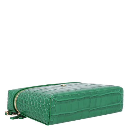 Chanel Calfskin Crocodile Embossed Crococo Exoticoco Vanity With Chain Green 4 of 10