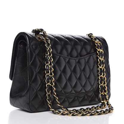Chanel Lambskin Quilted Medium Double Flap Black 3 of 16