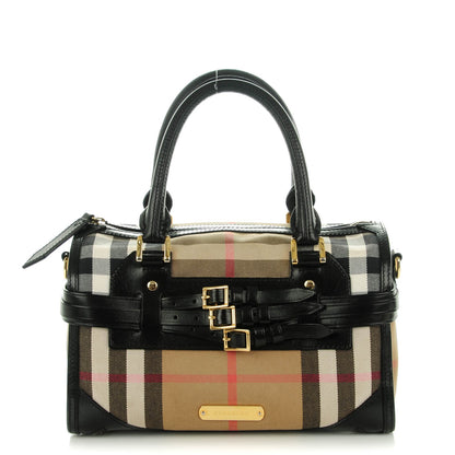 Burberry House Check Bridle Calfskin Medium Alchester Bowling Bag Black 1 of 8