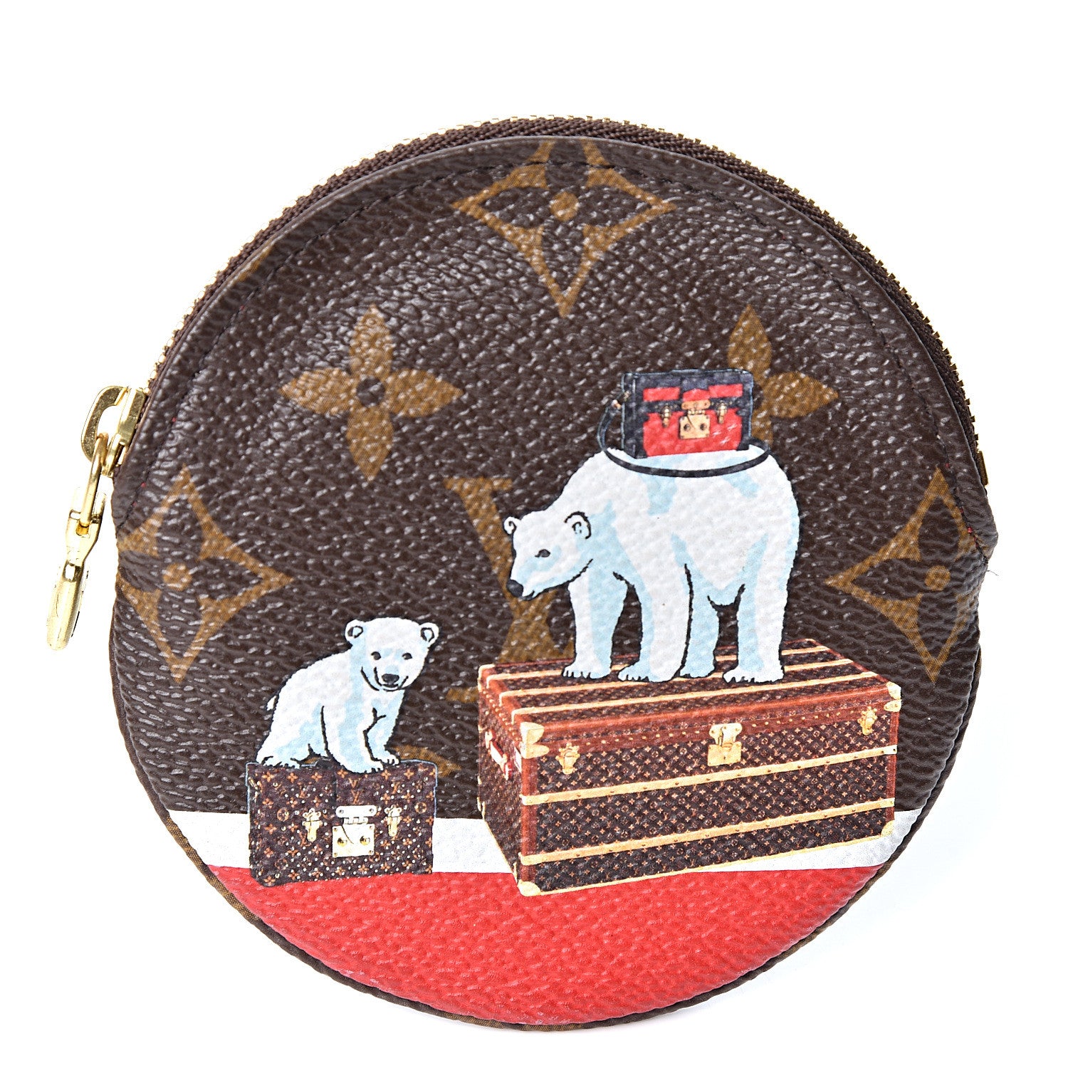Louis Vuitton Monogram 2017 Christmas Animation Round Coin Purse 1 of 7