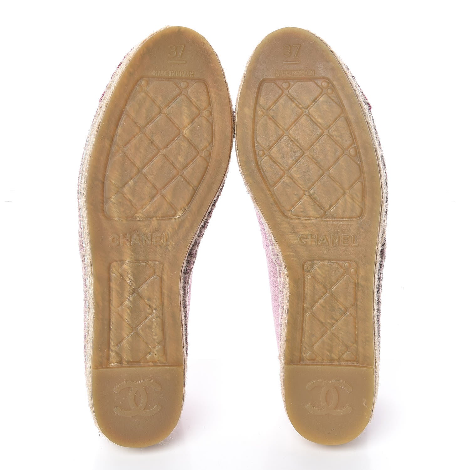Chanel Toile Sequin CC Espadrilles 37 Pink Dark Pink 5 of 11