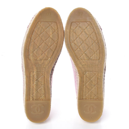 Chanel Toile Sequin CC Espadrilles 37 Pink Dark Pink 5 of 11