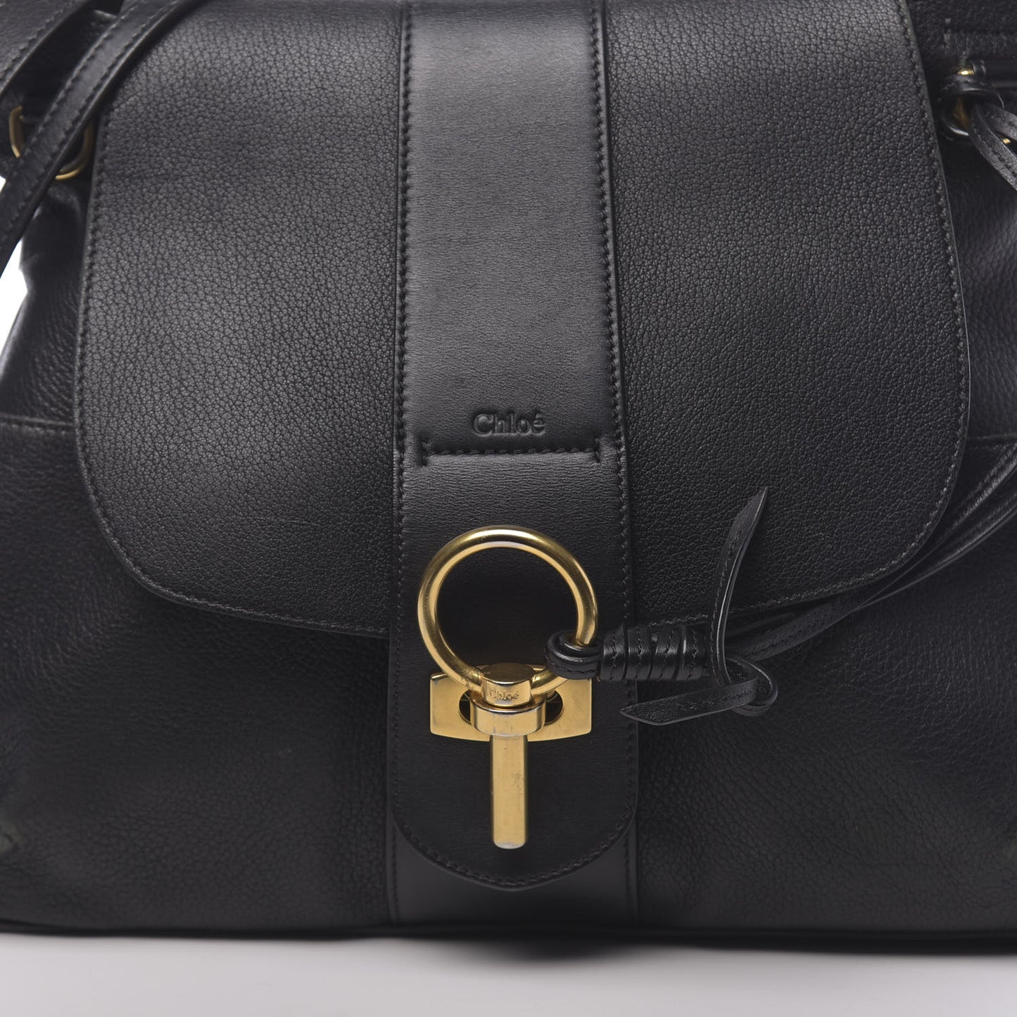 Grained Lambskin Calfskin Medium Lexa Shoulder Bag Black