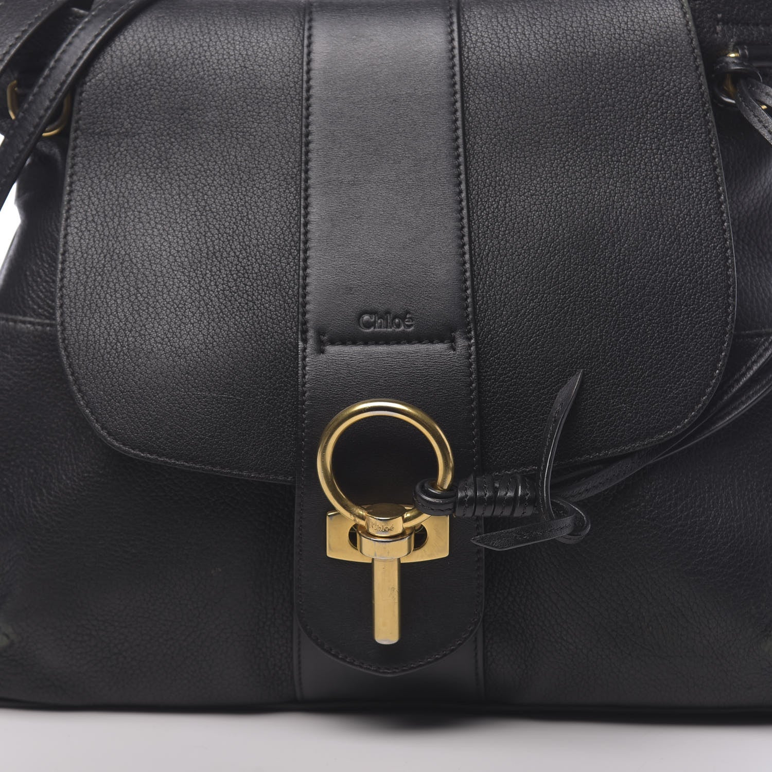 Chloe Grained Lambskin Calfskin Medium Lexa Shoulder Bag Black 8 of 13