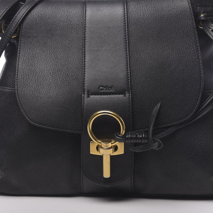 Chloe Grained Lambskin Calfskin Medium Lexa Shoulder Bag Black 8 of 13