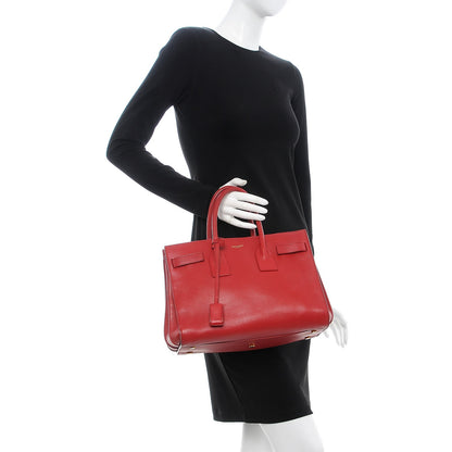 Saint Laurent Calfskin Small Sac De Jour Lipstick Red 3 of 19