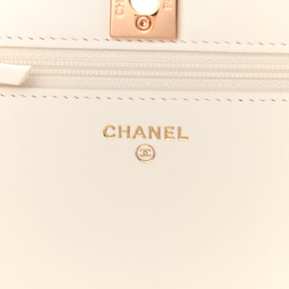 Chanel Lambskin Quilted Trendy CC Wallet On Chain WOC White 6 of 11