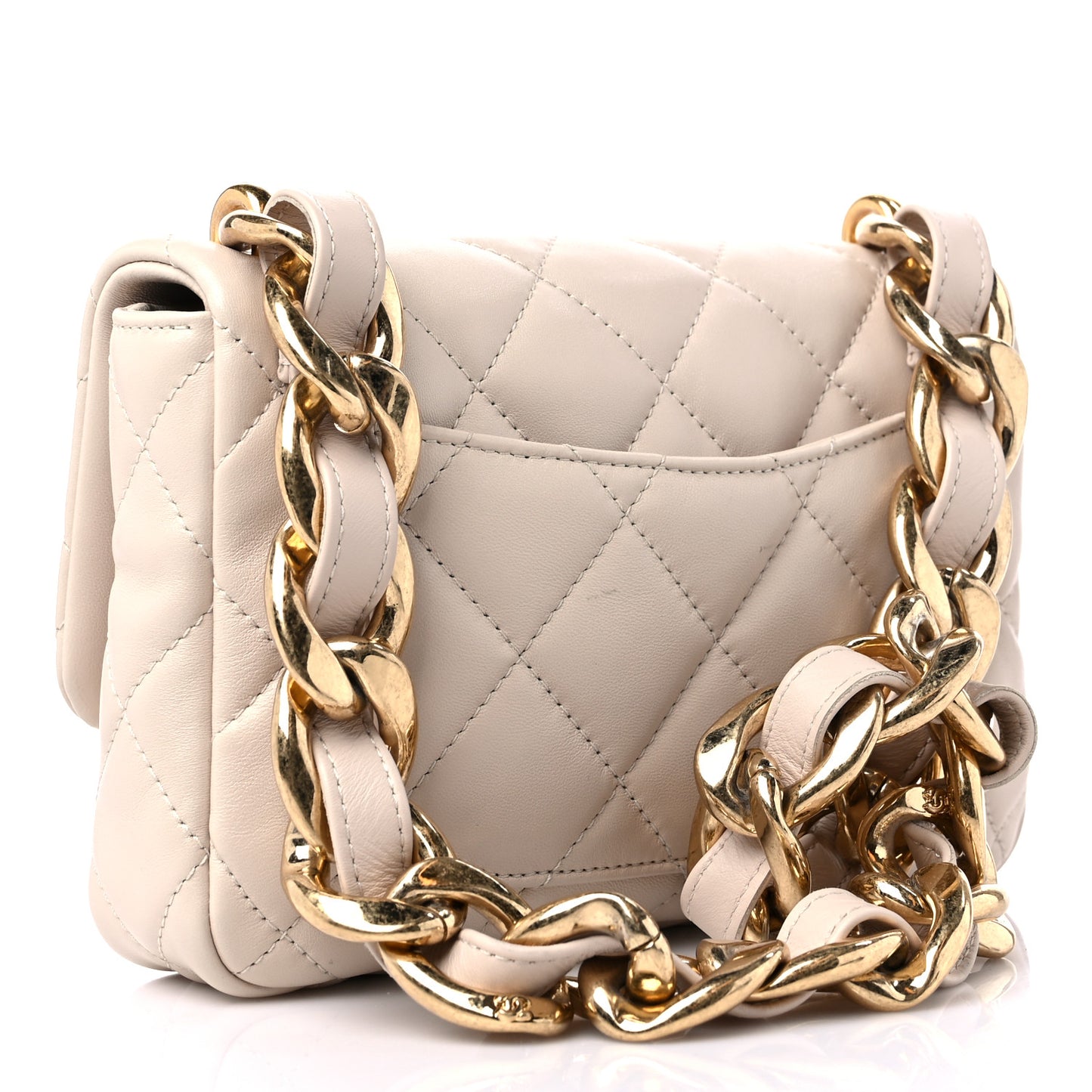 Lambskin Quilted Small CC Funky Town Flap Beige