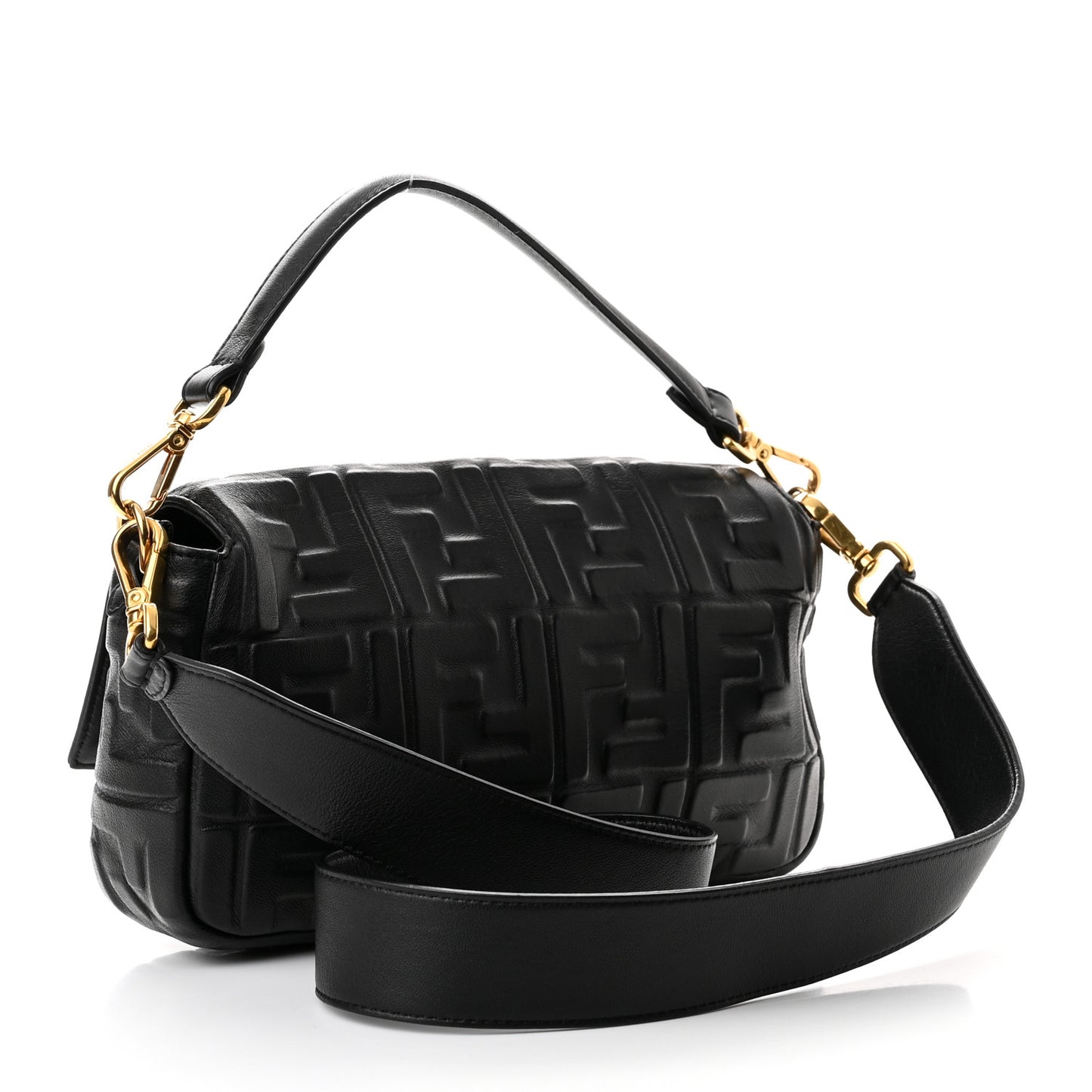 Nappa FF 1974 Embossed Baguette Black