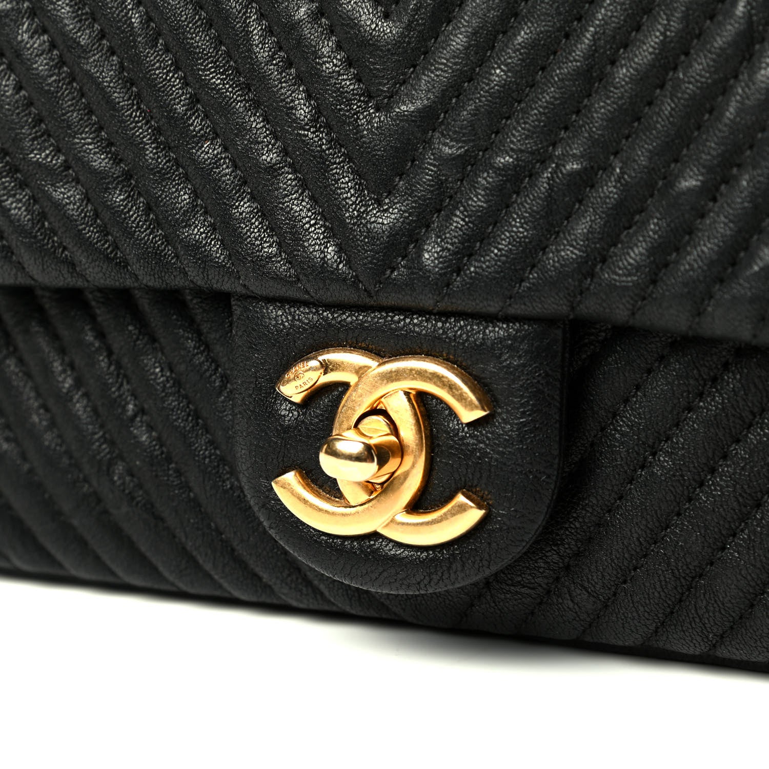 Chanel Calfskin Surpique Chevron Small Flap Black 8 of 8