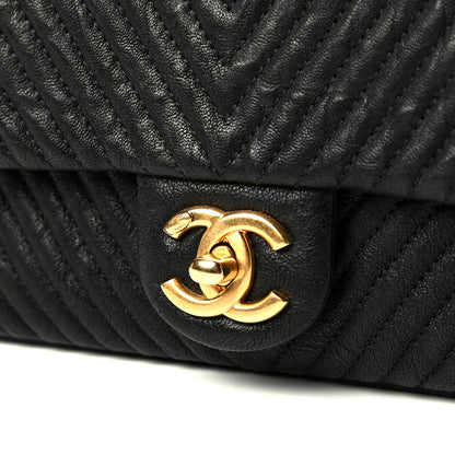 Chanel Calfskin Surpique Chevron Small Flap Black 8 of 8