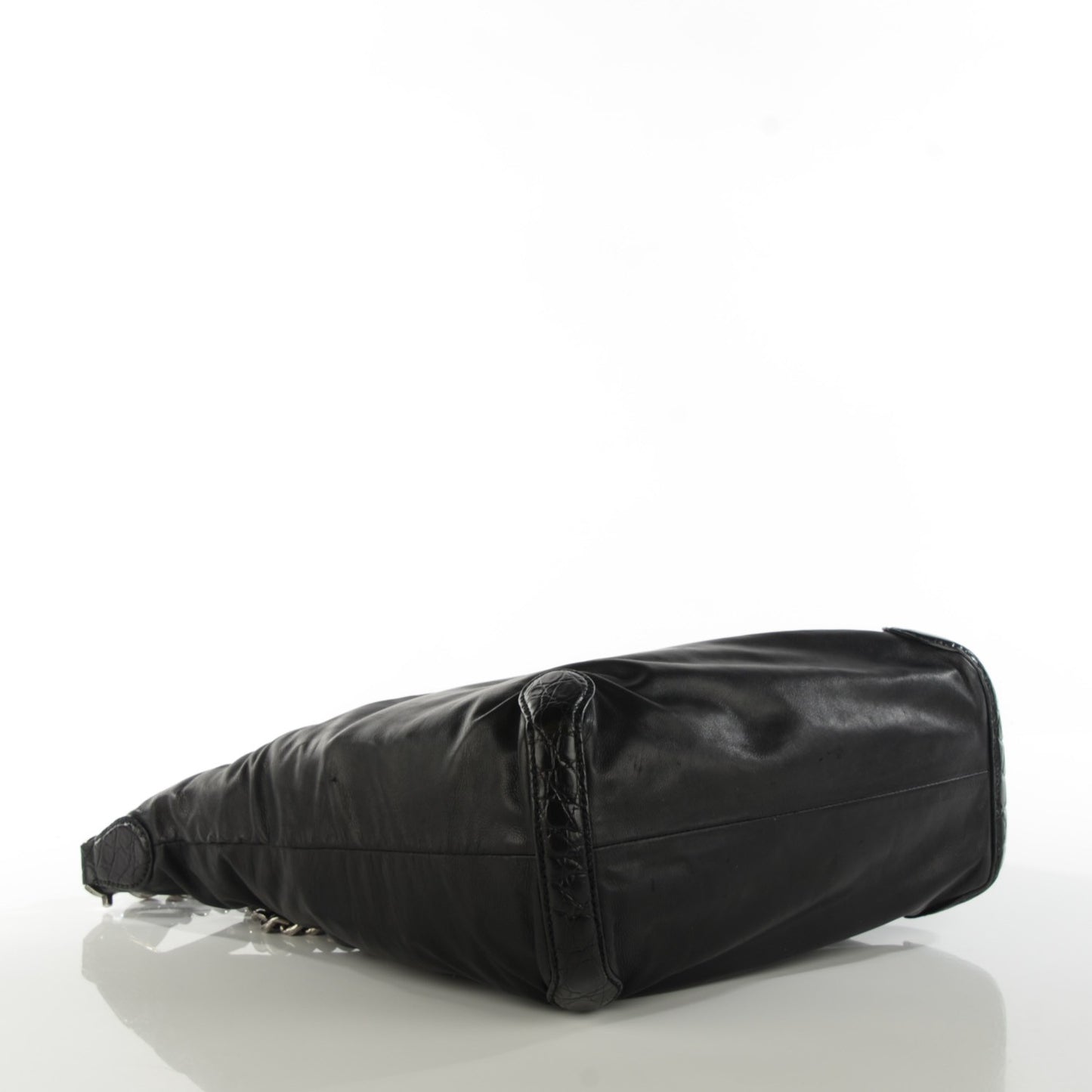 Calfskin Crocodile Medium Galaxy Shoulder Bag Black