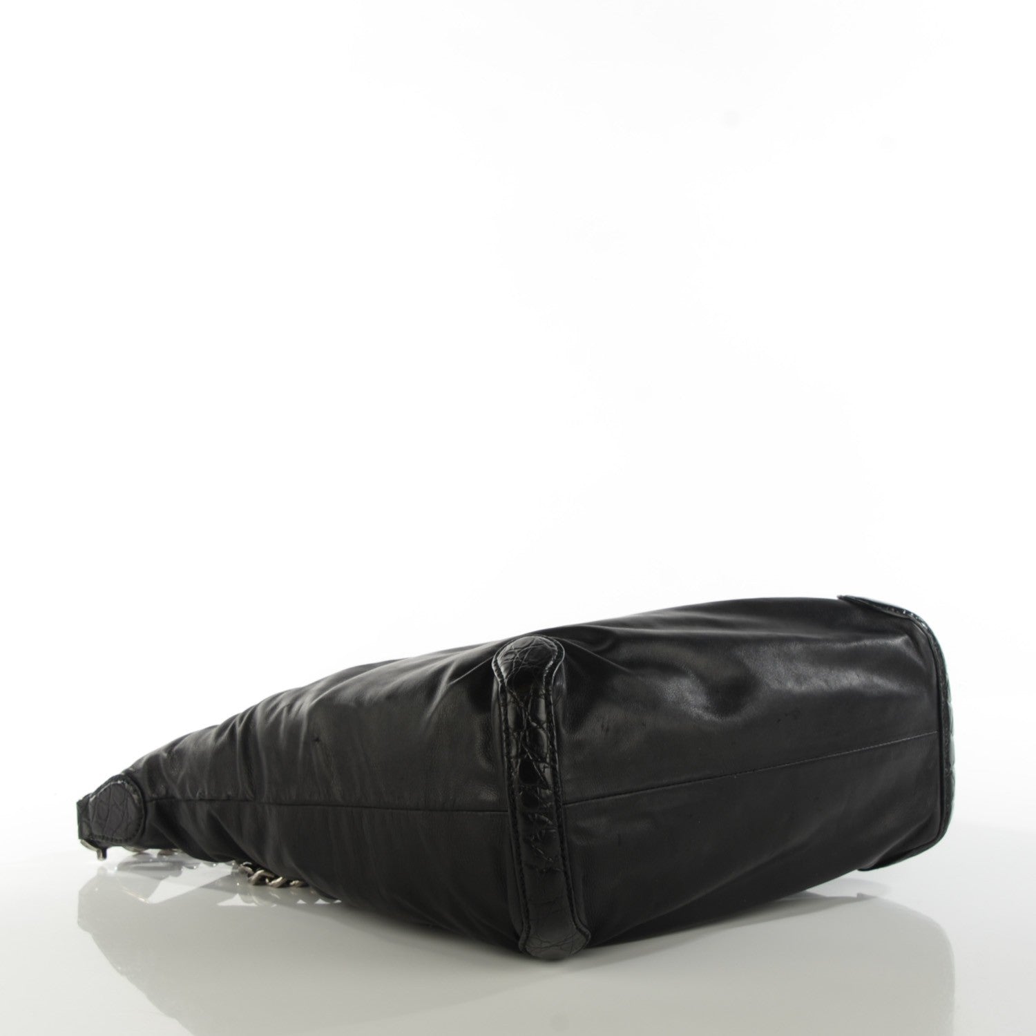 Gucci Calfskin Crocodile Medium Galaxy Shoulder Bag Black 4 of 7