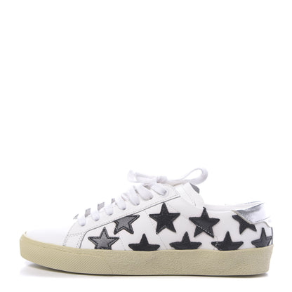 Saint Laurent Calfskin Star Court Sneakers 35 White Black 1 of 9